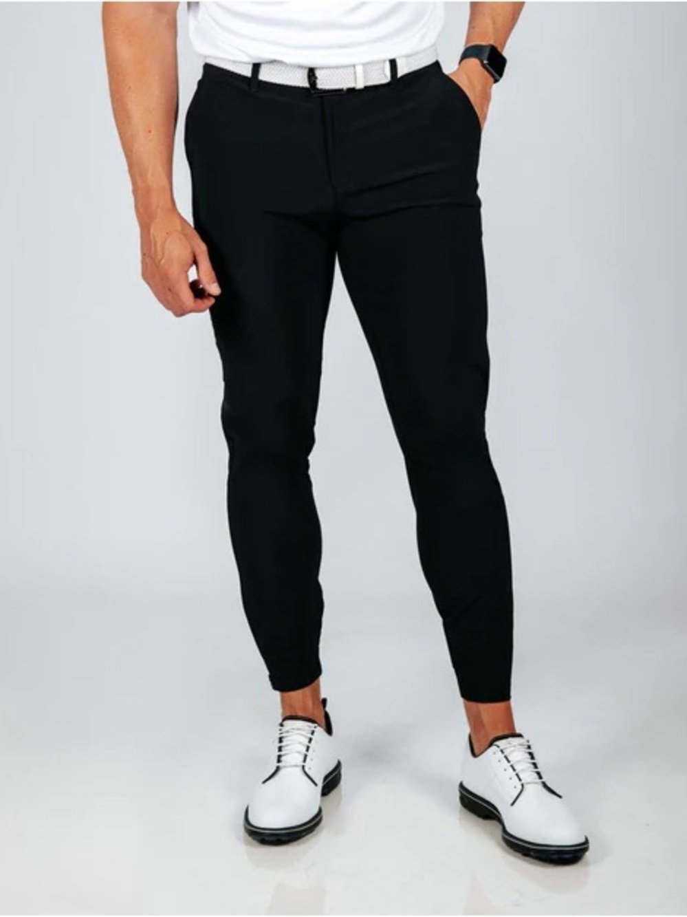 Primo Golf Stretch Jogger Chino Pants in Black, Men’s size 32 Short
